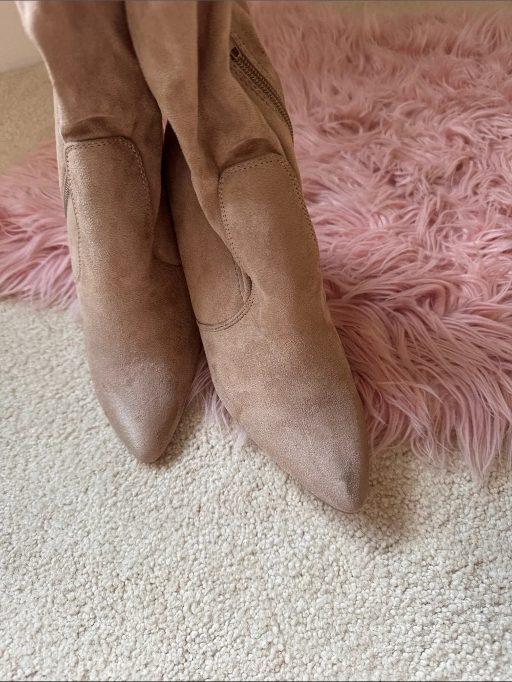 Forever 21 Taupe Over-the-Knee High Heel Boots